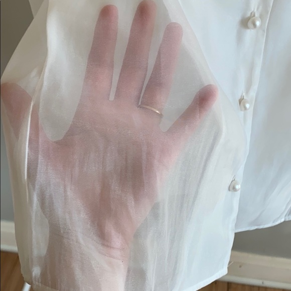 Forever 21 Sheer Pearl Button Blouse - Picture 4 of 8